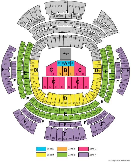 Caesars Superdome Festival Zone Seating Chart